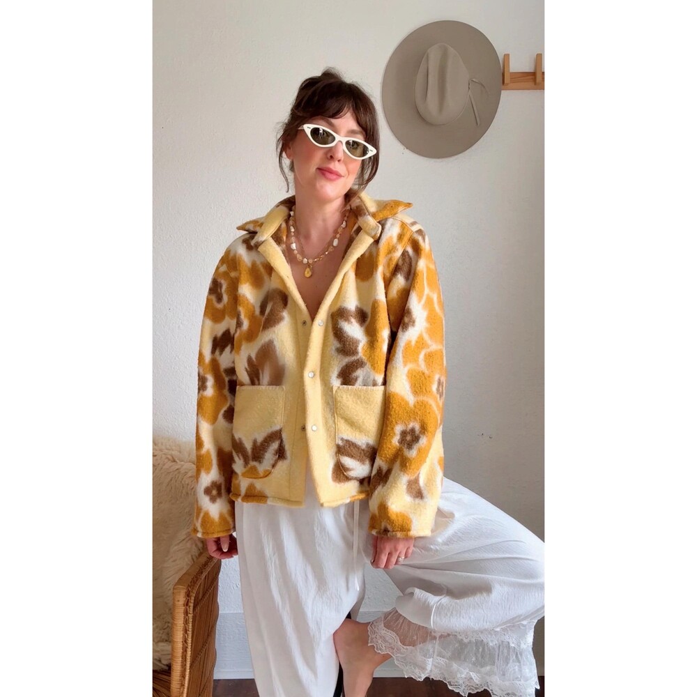 Upcycled Wool Blanket Coat | Southwestern Boho Artisan Jacket, Vintage Pearl Sna